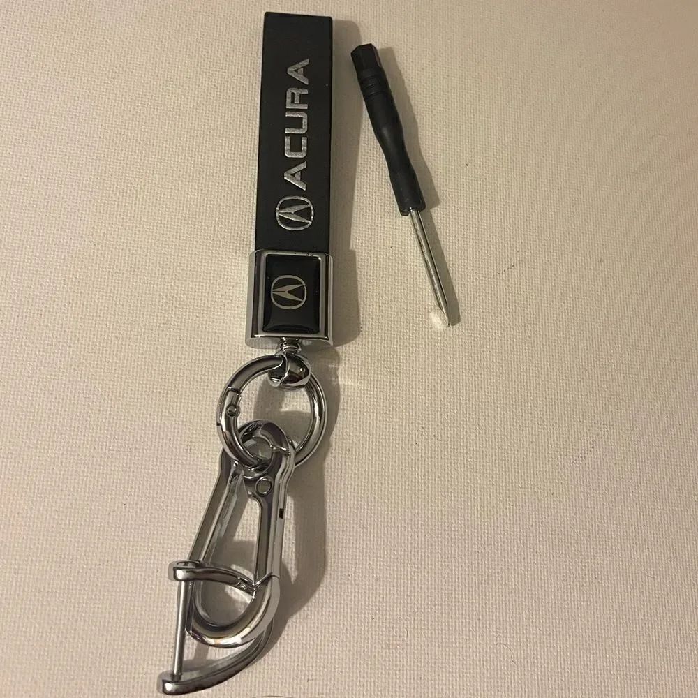 Acura key fob Keychain in black leather NWT